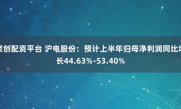 聚创配资平台 沪电股份：预计上半年归母净利润同比增长44.63%-53.40%