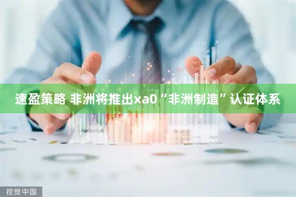 速盈策略 非洲将推出xa0“非洲制造”认证体系