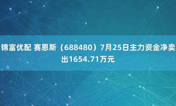 锦富优配 赛恩斯（688480）7月25日主力资金净卖出1654.71万元